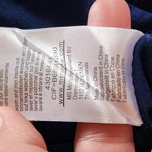 MS mode Tonal Blue Lace Overlay Sleeveless Blouse Size XL - Picture 7 of 7